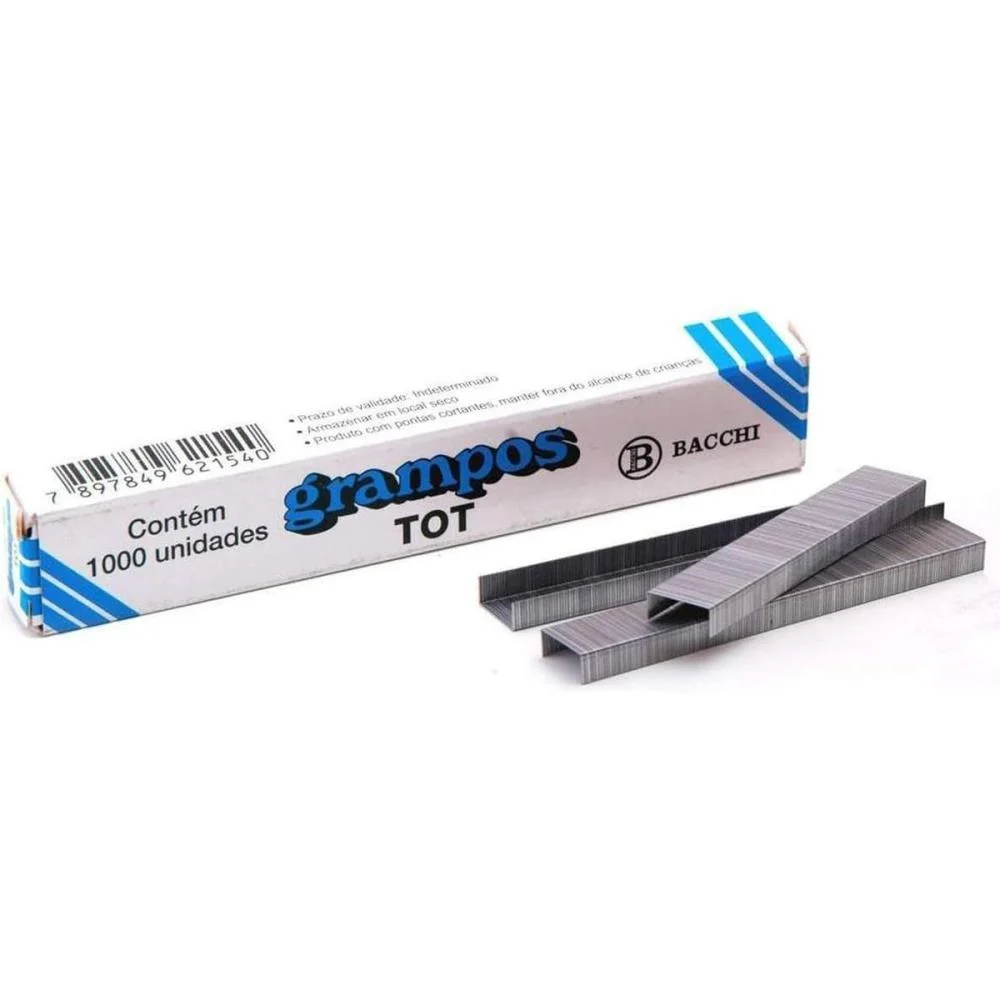 Grampo Para Grampeador Tot Galvanizado 1000 Grampos Bacchi (Pct.c/10)