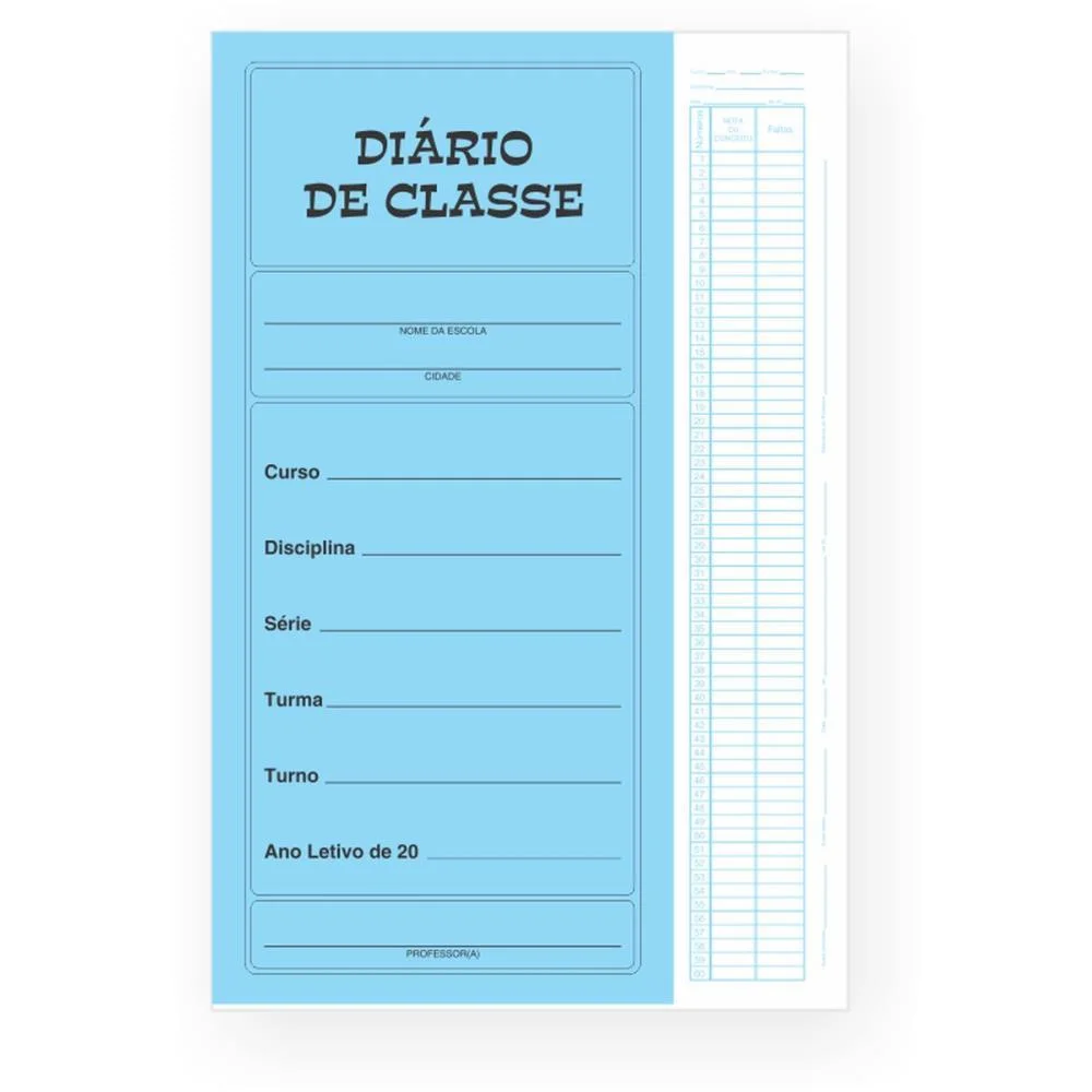 Diario De Classe Mensal 12F 207X320Mm Tamoio (Pct.c/50)