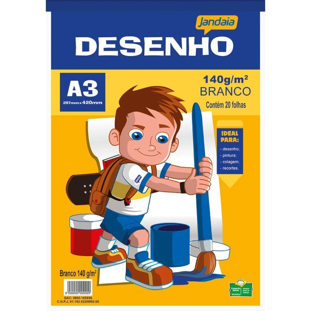Bloco Tecnico Sem Margem Desenho A-3 140G.20Fls.branco Jandaia (Pct.c/05)