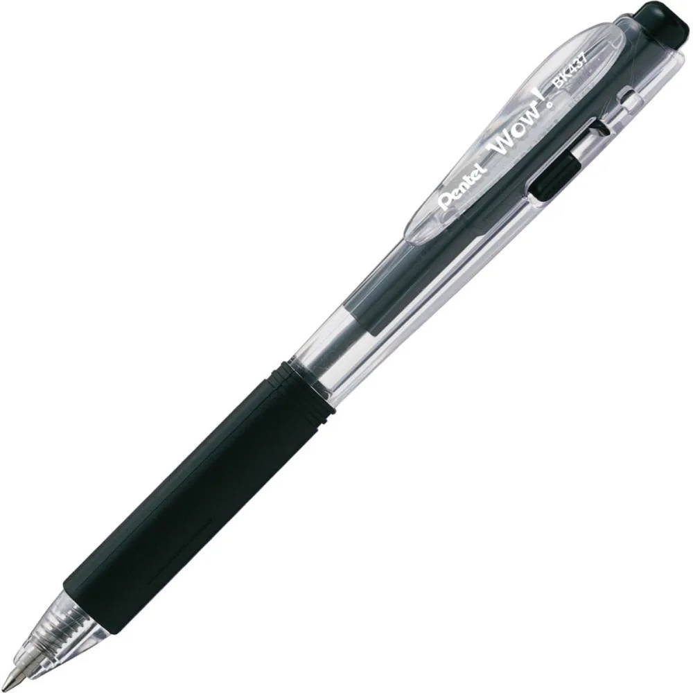 Caneta Esferografica Retratil Wow 0,7Mm Preta Pentel (Cx.c/12)