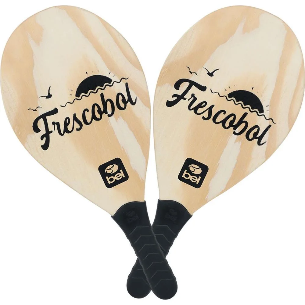 Frescobol Raquete Madeira +Bola Bel (Kit)