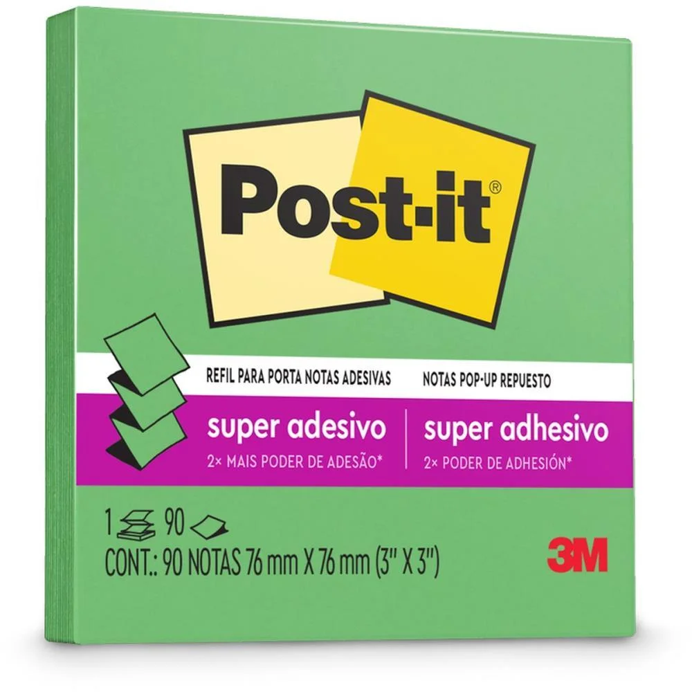 Bloco De Recado Post-It Pop Up Refil R330 76X76 Vd.lm 3M