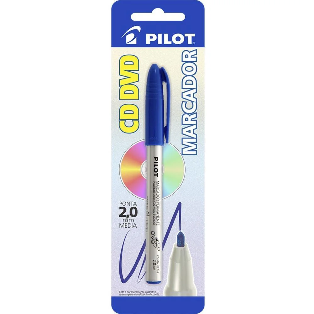 Caneta Para Cd 2.0Mm Ponta Media Azul Pilot (Bl.c/01)