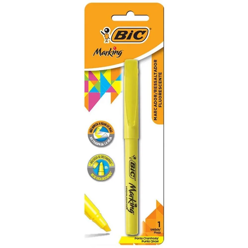 Caneta Marca Texto Marking Amarela Bic (Bl.c/01)
