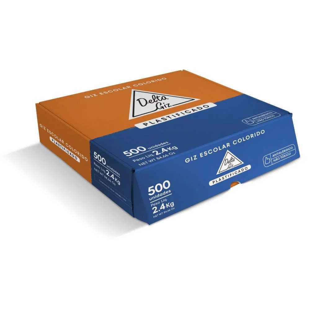 Giz Escolar Plastificado Cores Master Cx.c/500Un. Delta (Caixa)