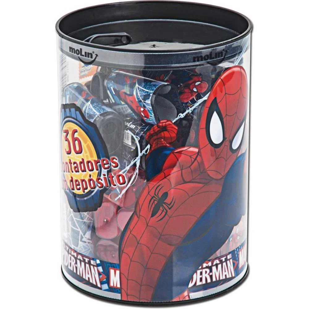 Apontador Com Deposito Decor. Spider Man (S) Molin (Pote-36)
