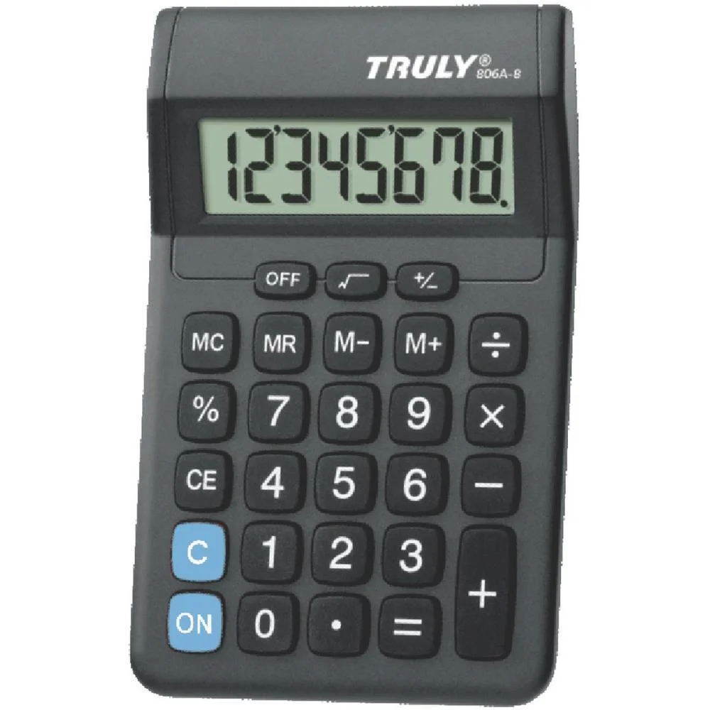 Calculadora De Mesa 8 Dig. Preta C/1Pilha Aa Procalc