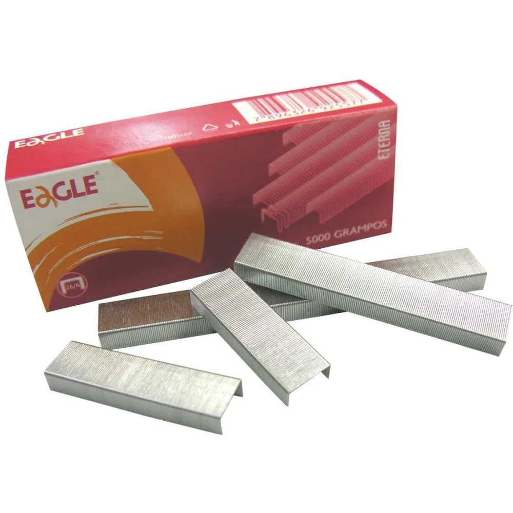 Grampo Para Grampeador 26/6 Galvanizado 5000 Eagle Sertic (Caixa)