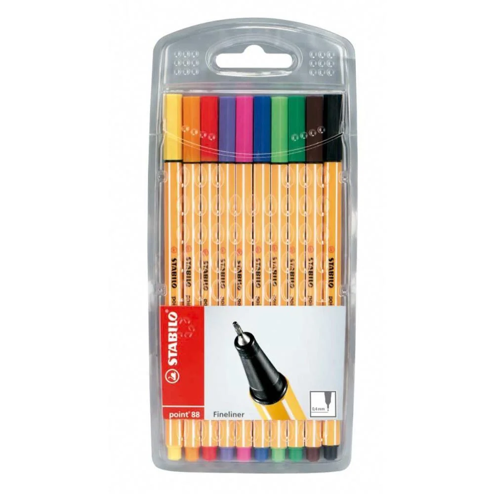 Caneta Stabilo 88/10 Point 10 Cores Sertic (Estojo)