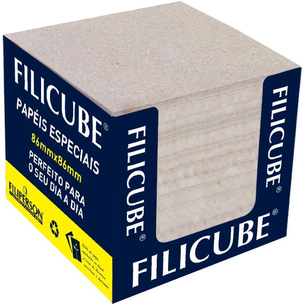 Bloco De Anotacoes Filicube 8X8Cm.90G. Rec.natura Filiperson (Caixinha)
