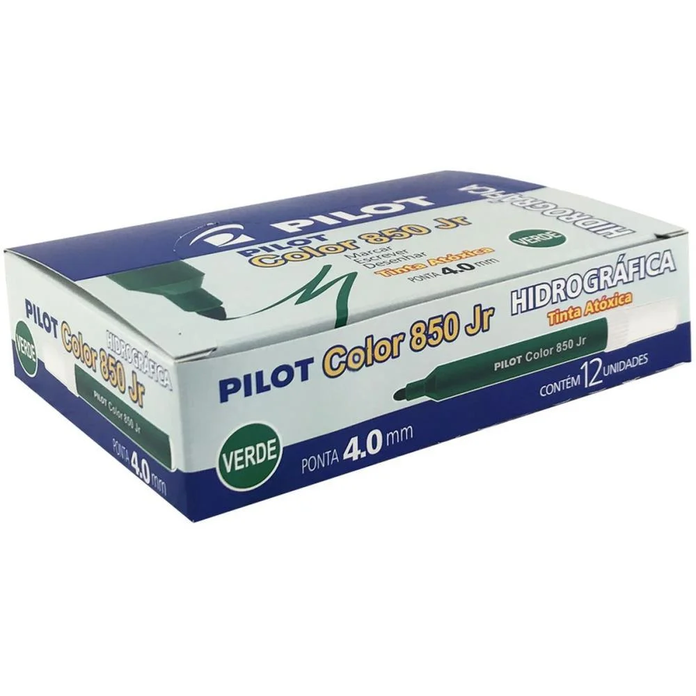 Caneta Hidrografica Color 850L Junior Verde Pilot (Cx.c/12)