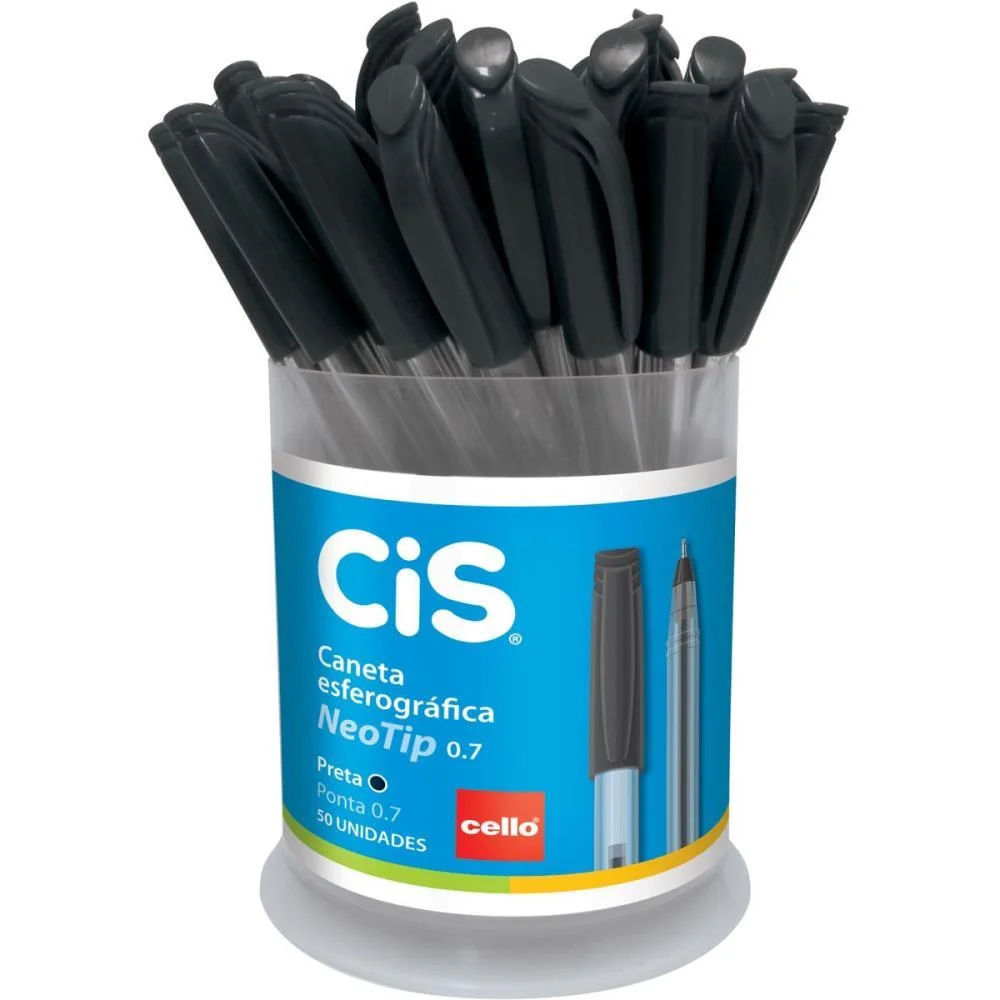 Caneta Esferografica Cis Neotip Preta 0.7Mm Sertic C/ 50 Unidades
