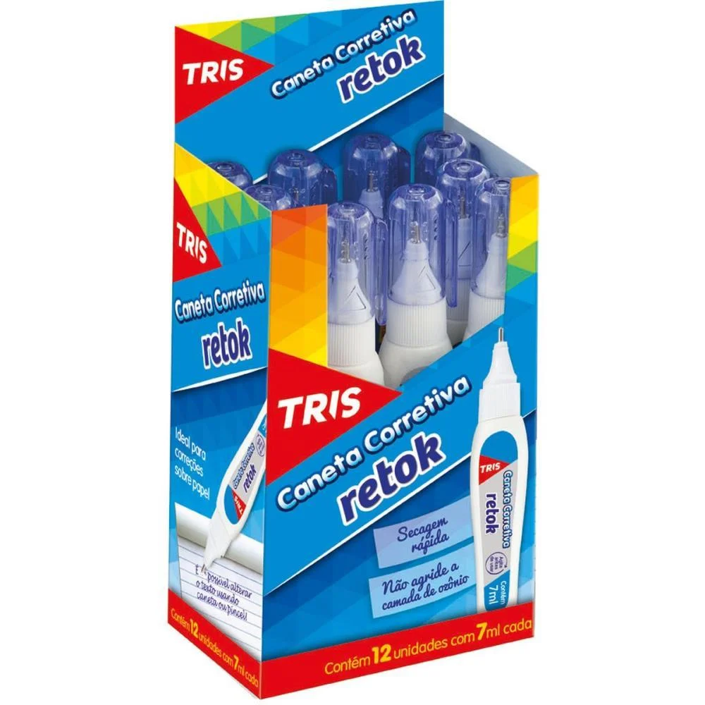Caneta Corretiva Tris Refix 7Ml Metal Summit C/ 12 Unidades