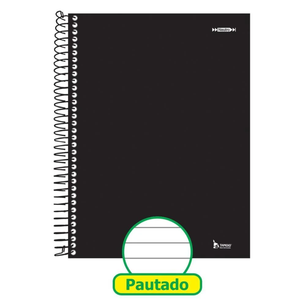 Caderno 01X1 Capa Dura Neutro Preto 96 Folhas Tamoio (Pct.c/04)