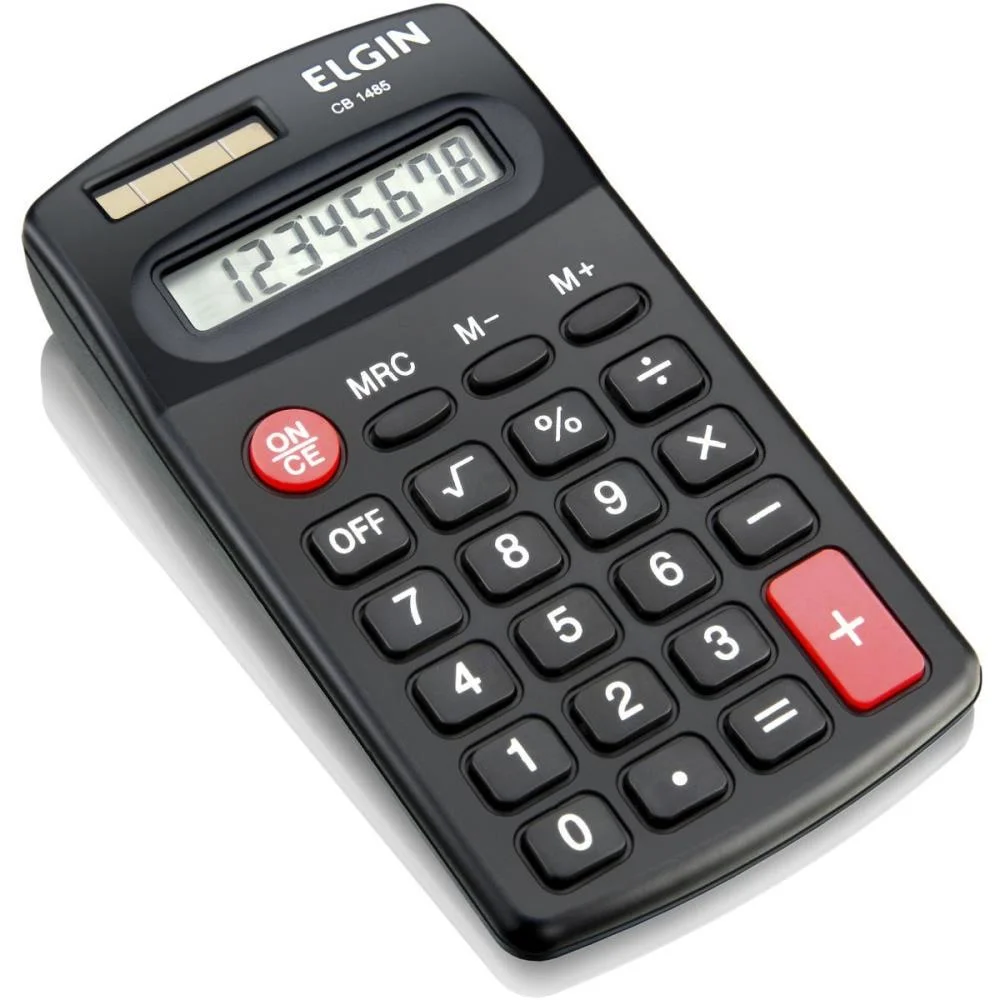 Calculadora De Bolso 8 Dig. Solar/Pilha Aa Preta Elgin