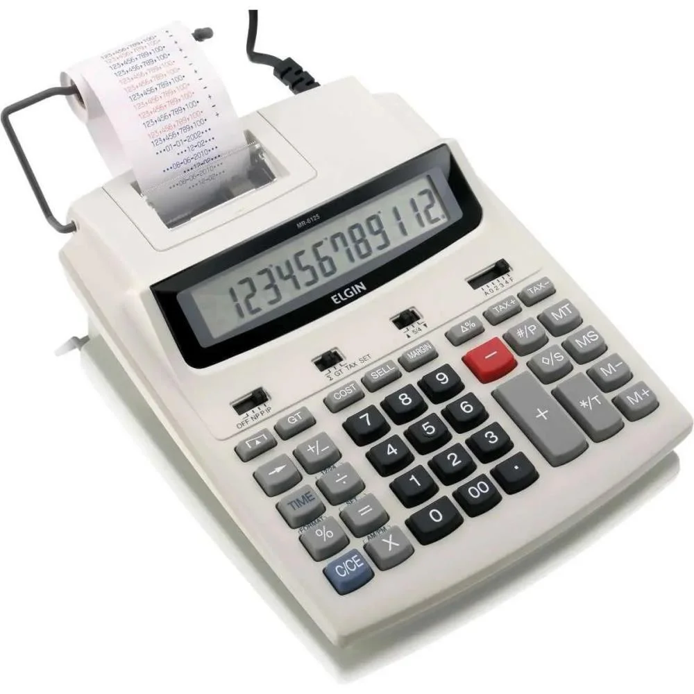 Calculadora De Impressao 12 Dig. Bob.58Mm Bivolt Cinza Elgin
