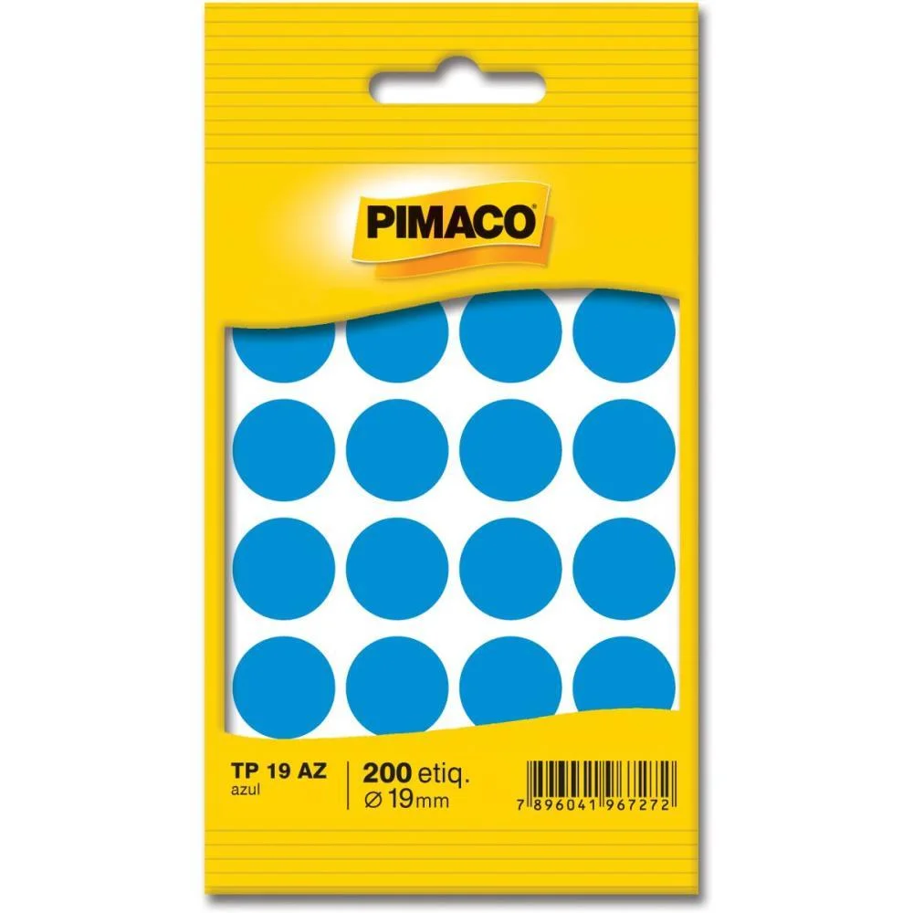 Etiqueta Redonda Tp-19 Azul Redonda 19 Mm Pimaco (Ct.c/200)