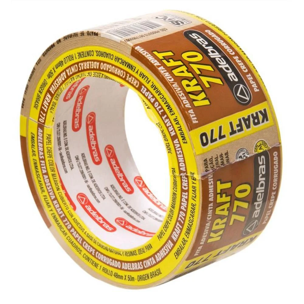 Fita Para Empacotamento Papel Kraft 770 48Mmx50Mts. Adelbras