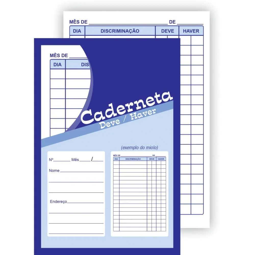 Caderneta Deve/Haver Flexivel 16F Tamoio (Pct.c/50)