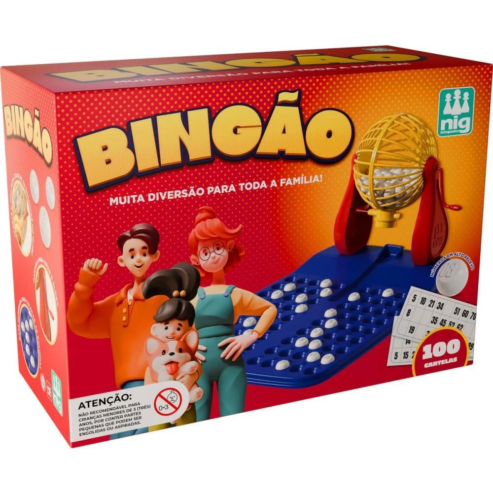 Jogo De Bingo Bingao 100 Cartelas Nig Brinquedos