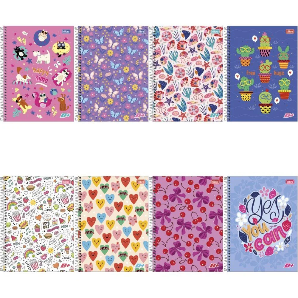 Caderno 01X1 Capa Dura D+ Feminino 96 Folhas Tilibra (Pct.c/04)