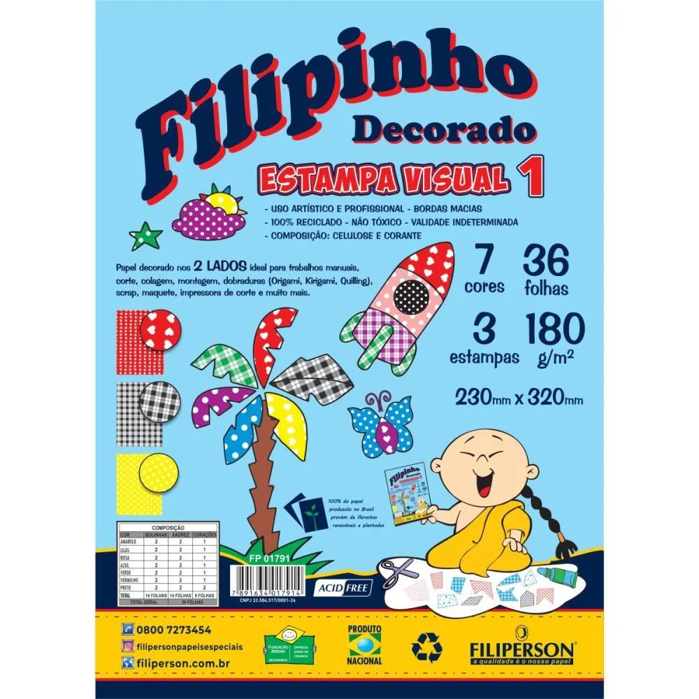 Bloco Para Educacao Artistica Textura 1 Decorado A4 180G 36F Filiperson (Pacote)