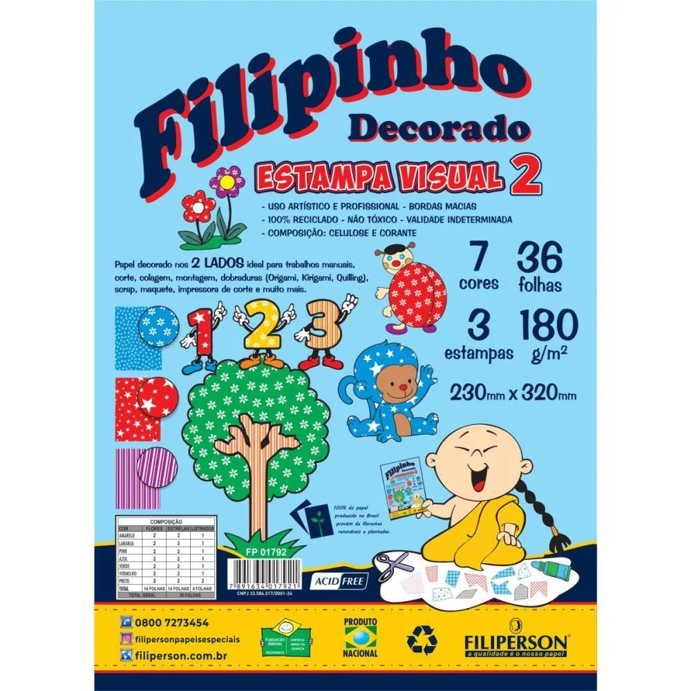 Bloco Para Educacao Artistica Textura 2 Decorado A4 180G 36F Filiperson (Pacote)