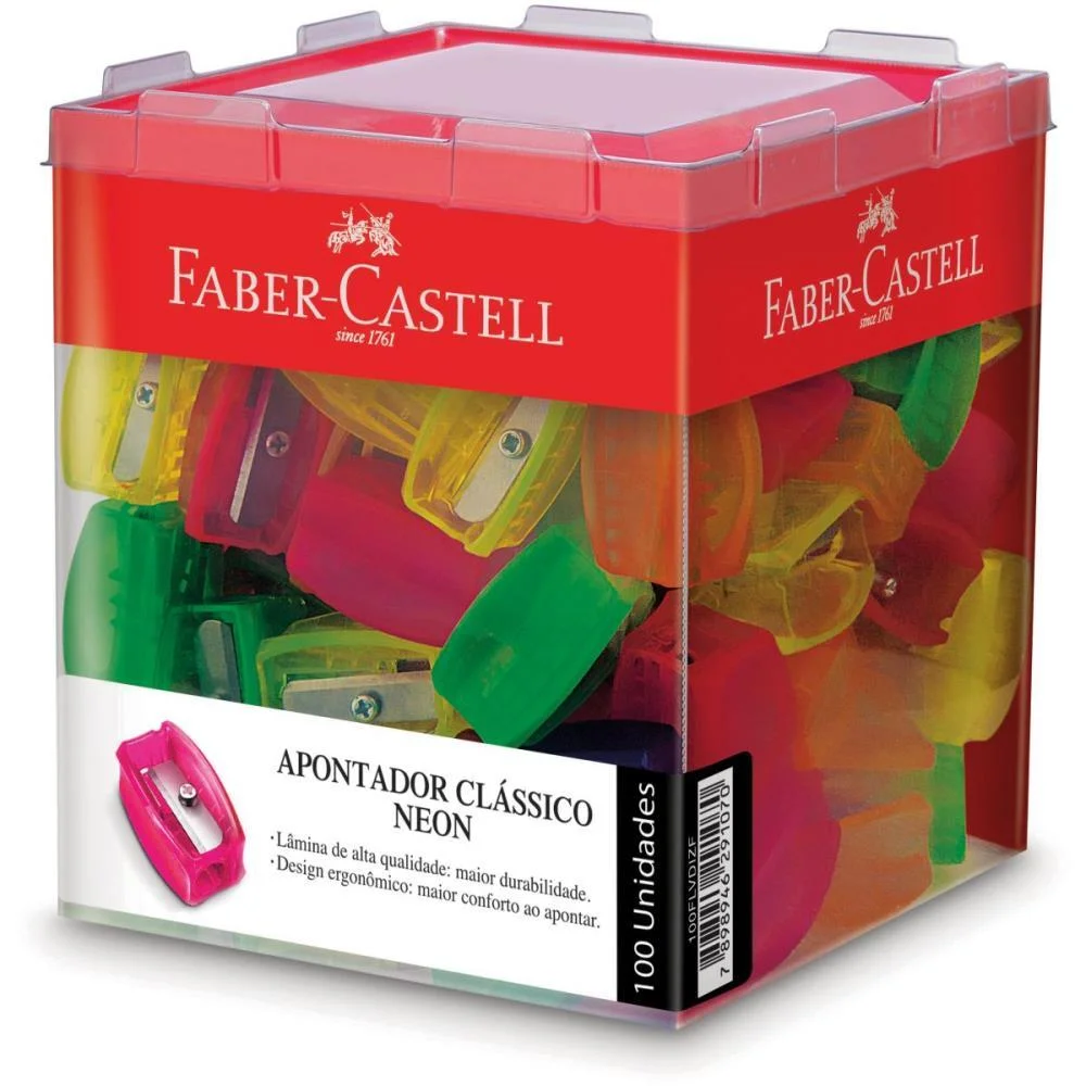 Apontador Sem Deposito Neon Simples Faber-Castell (Dp.c/100)