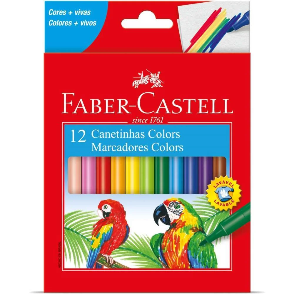 Caneta Hidrografica Prestocolor Regular 12 Cores Faber-Castell (Pct.c/12)