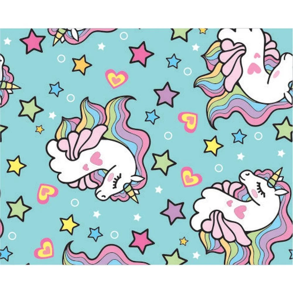 Papel Presente Bobina Couche 60Cm.mod.604 Unicornios V.m.p. (Bo-100Mts)