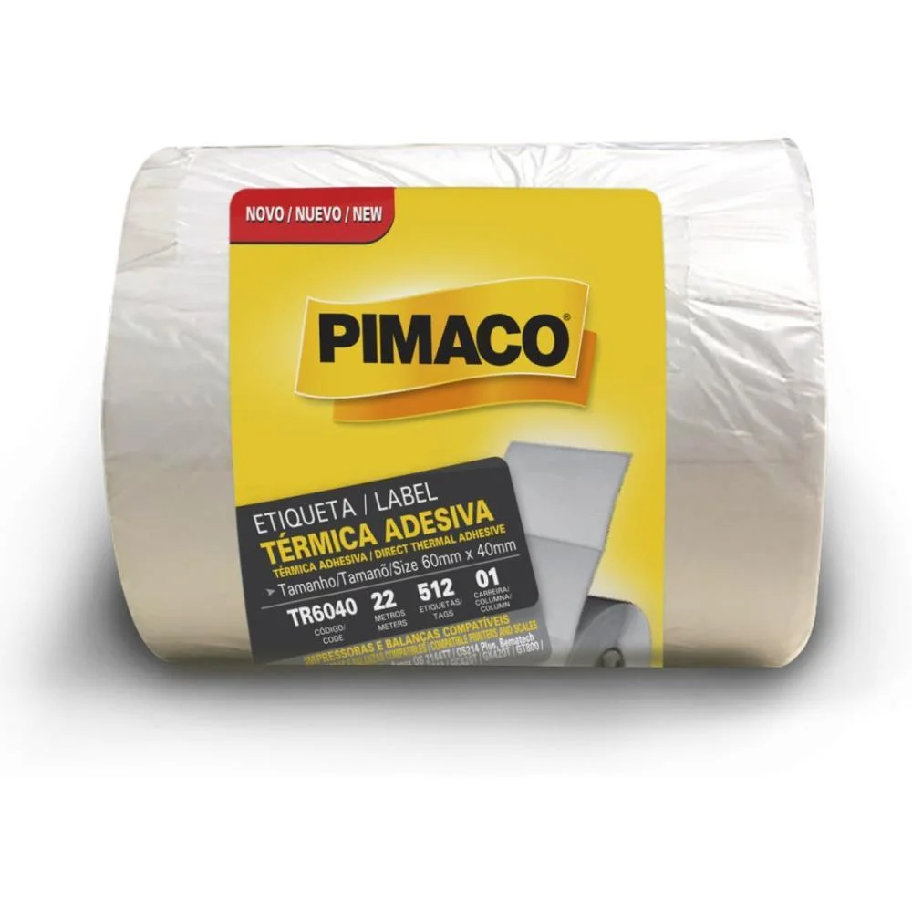 Etiqueta Adesiva Termica 60Mmx40Mm C/512 Etiq. Pimaco (Rolo)