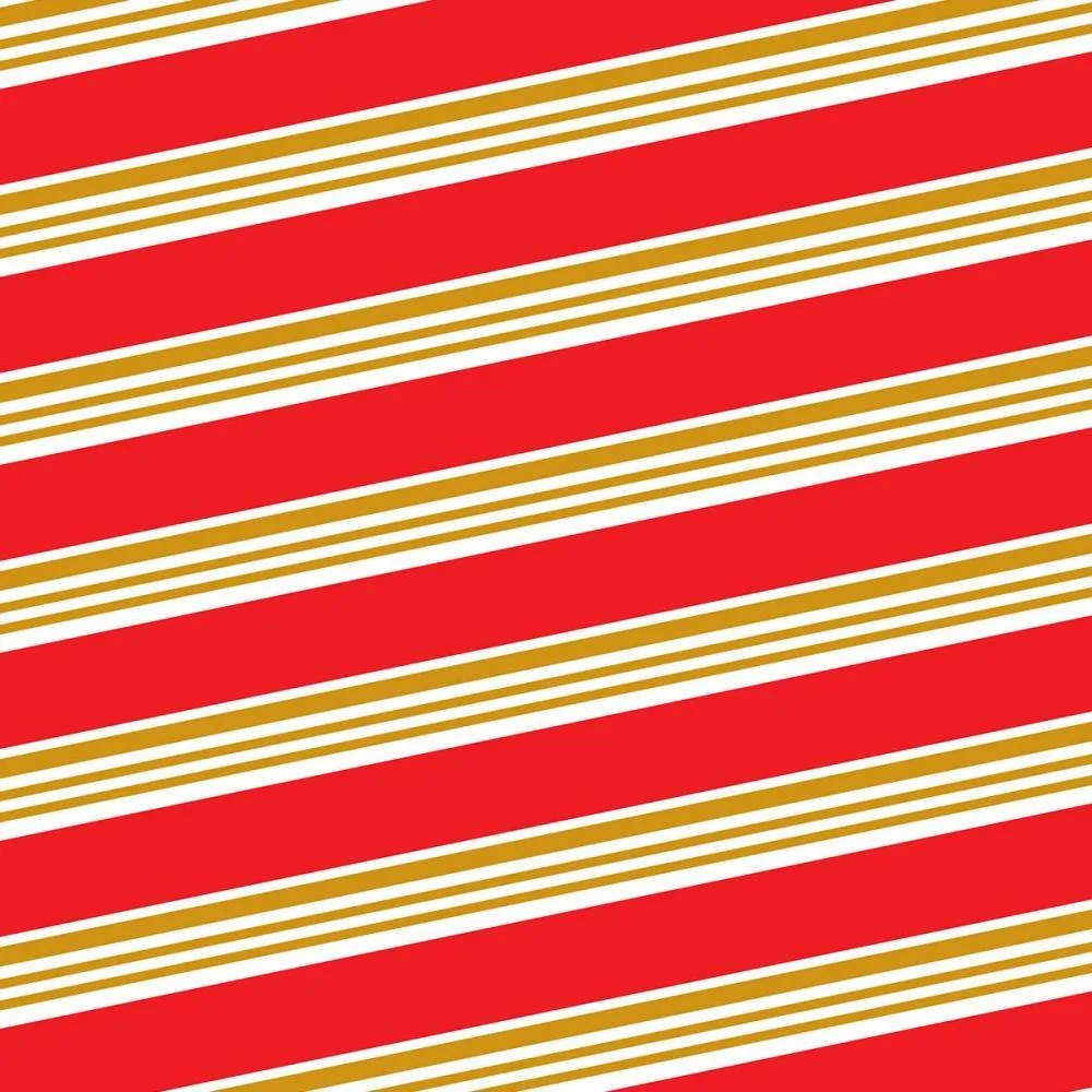 Papel Presente Bobina Couche 60Cm. Mod.321 Vermelho C/Listr Gessele (Bo-100Mts)