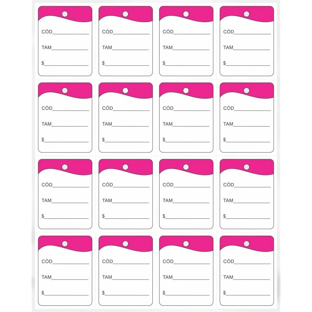Etiqueta Para Marcacao Tag 30X38Mm Cartao Pink Manual Grespan (Pct.c/1000)