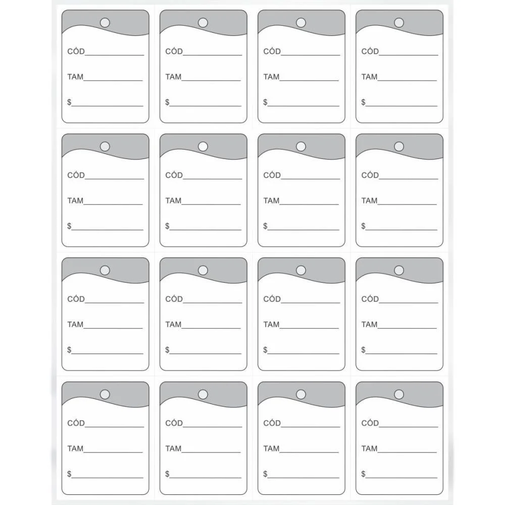 Etiqueta Para Marcacao Tag 30X38Mm Cartao Prata Grespan (Pct.c/1000)
