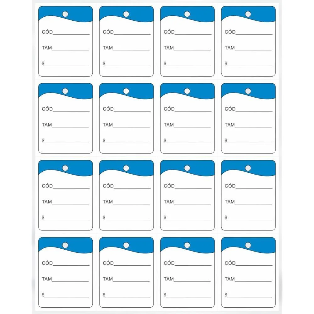 Etiqueta Para Marcacao Tag 30X38Mm Cartao Azul Grespan (Pct.c/1000)