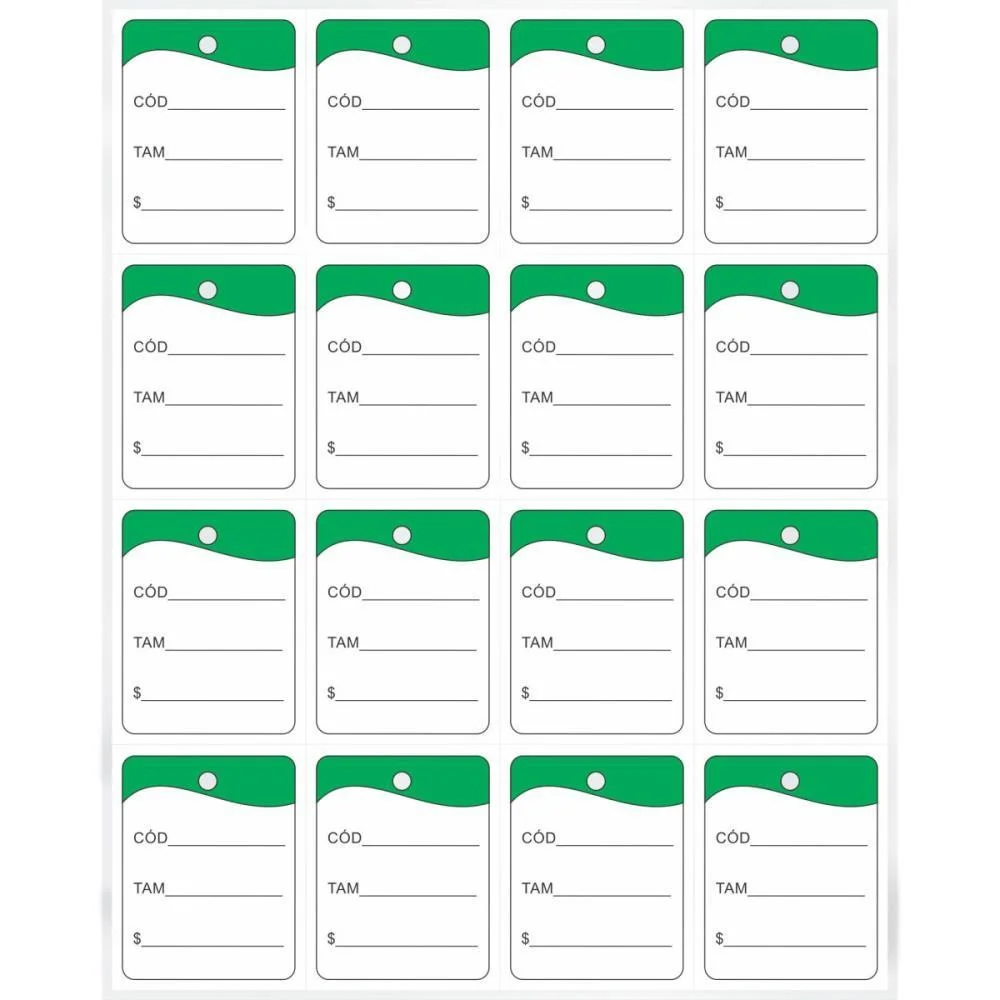 Etiqueta Para Marcacao Tag 30X38Mm Cartao Verde Grespan (Pct.c/1000)