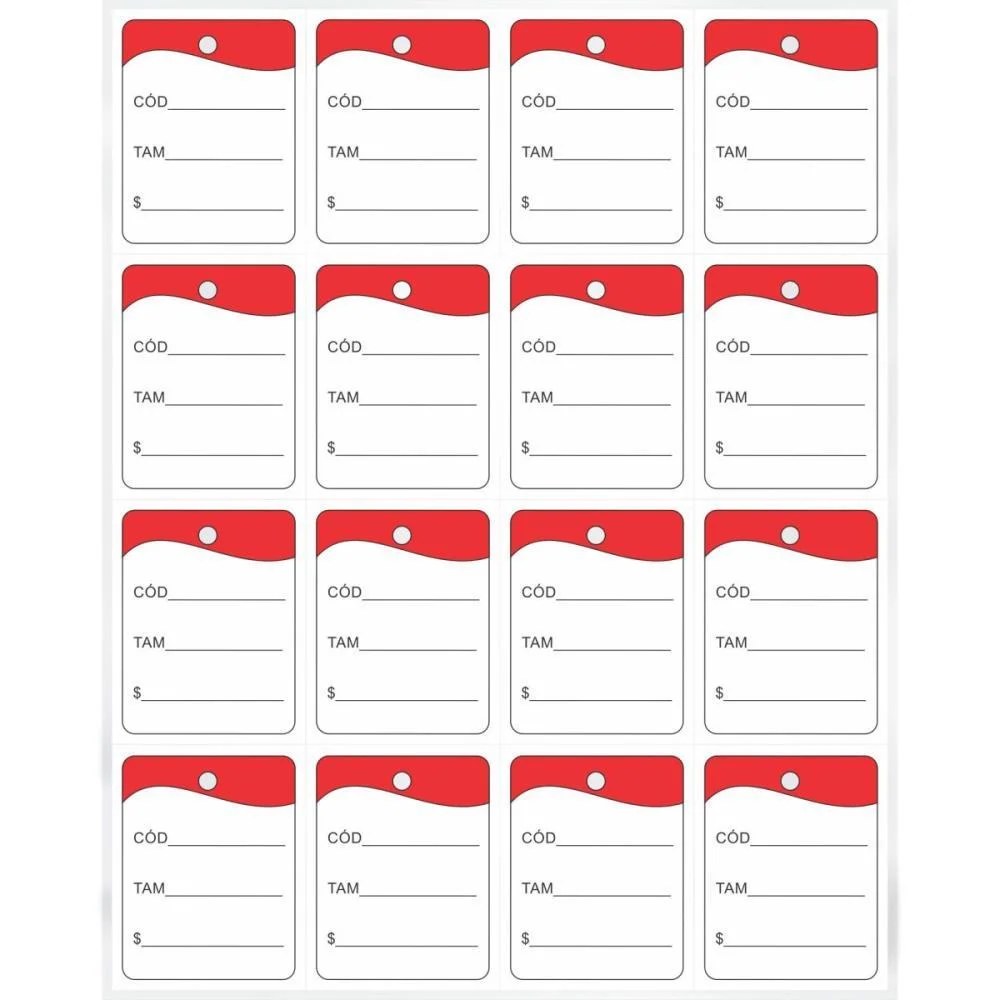 Etiqueta Para Marcacao Tag 30X38Mm Cartao Vermelho Grespan (Pct.c/1000)