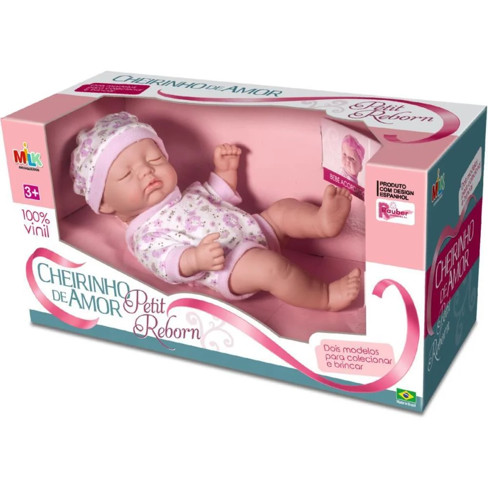 Boneca Cheirinho De Amor Reborn Dormi Milk