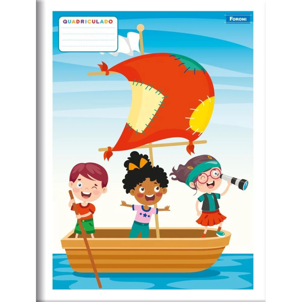 Caderno Quadriculado Pequeno 1X1Cm 40F Brochura Flexivel Foroni (Pct.c/20)