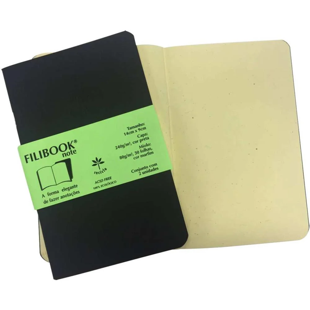 Caderneta Filibook 30Fls. 14X9 Pt/Mf Filiperson (Pct.c/02)