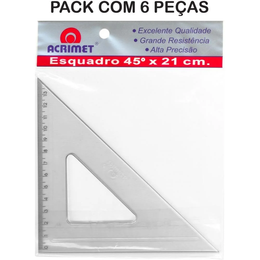 Esquadro Poliestireno 45 Graus 21Cm Acrimet (Pct.c/06)