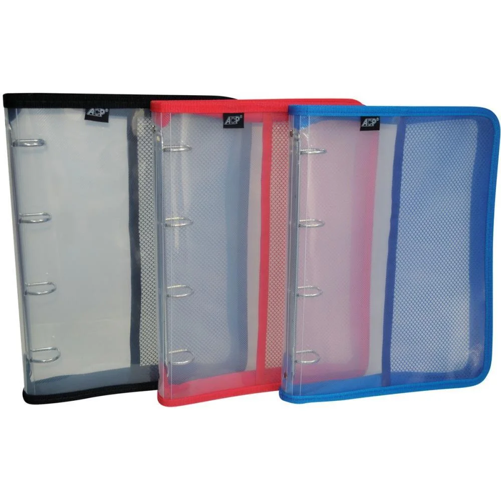 Fichario De Pvc Transparente C/Pt 4Arg.c/Ziper Acp