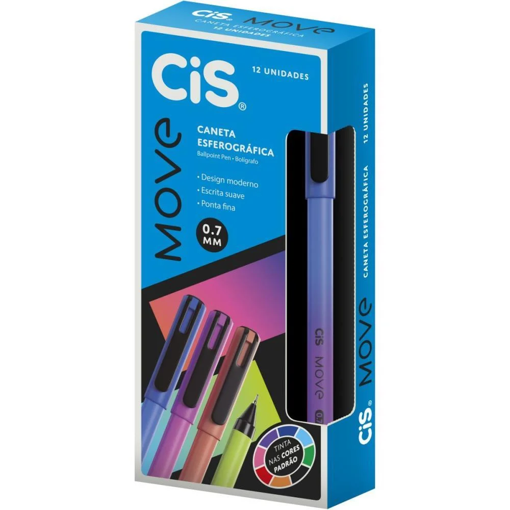 Caneta Esferografica Cis Move 0.7Mm Az Sertic (Cx.c/12)
