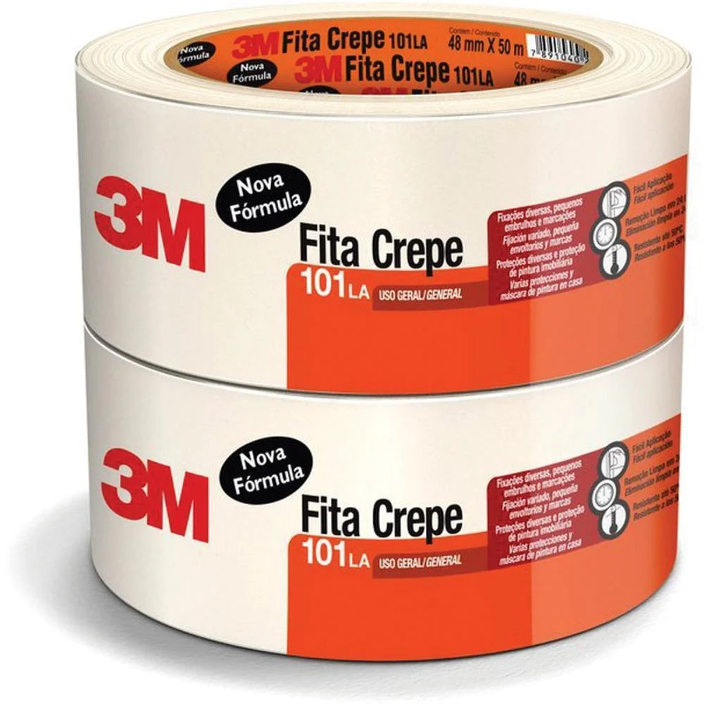 Fita Crepe Escolar 101 48Mmx50M. 3M (Pct.c/02)