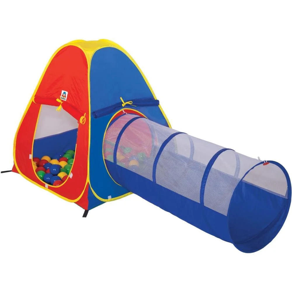 Barraca Infantil Tunel 2 Em 1 C/60 Bolinhas Braskit