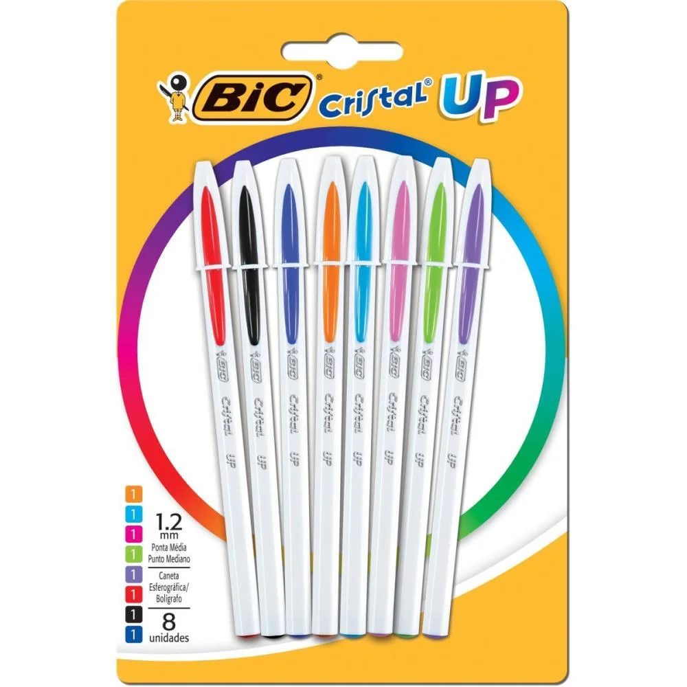 Caneta Esferografica Cristal Up Colors 08 Cores Bic (Bl.c/08)
