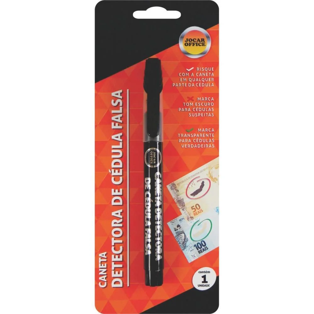 Caneta Para Identificacao Jocar Detectora Cedulas Falsas Leonora