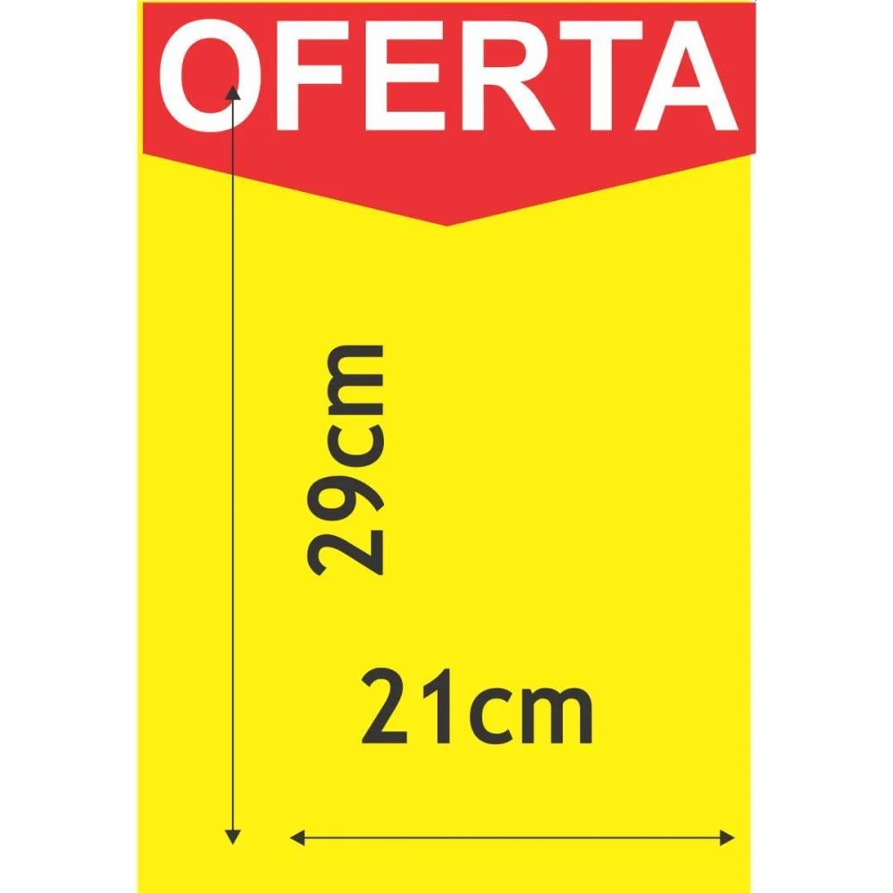 Cartaz Para Marcacao Oferta Amarelo A4 21X29Cm.250G Radex (Pct.c/25)