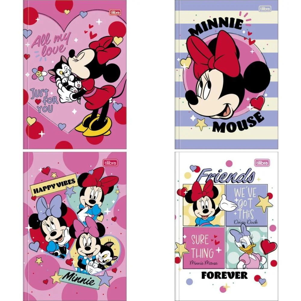 Caderno Brochura Pequeno Capa Dura Minnie Top 48Fls. Tilibra (Pct.c/05)