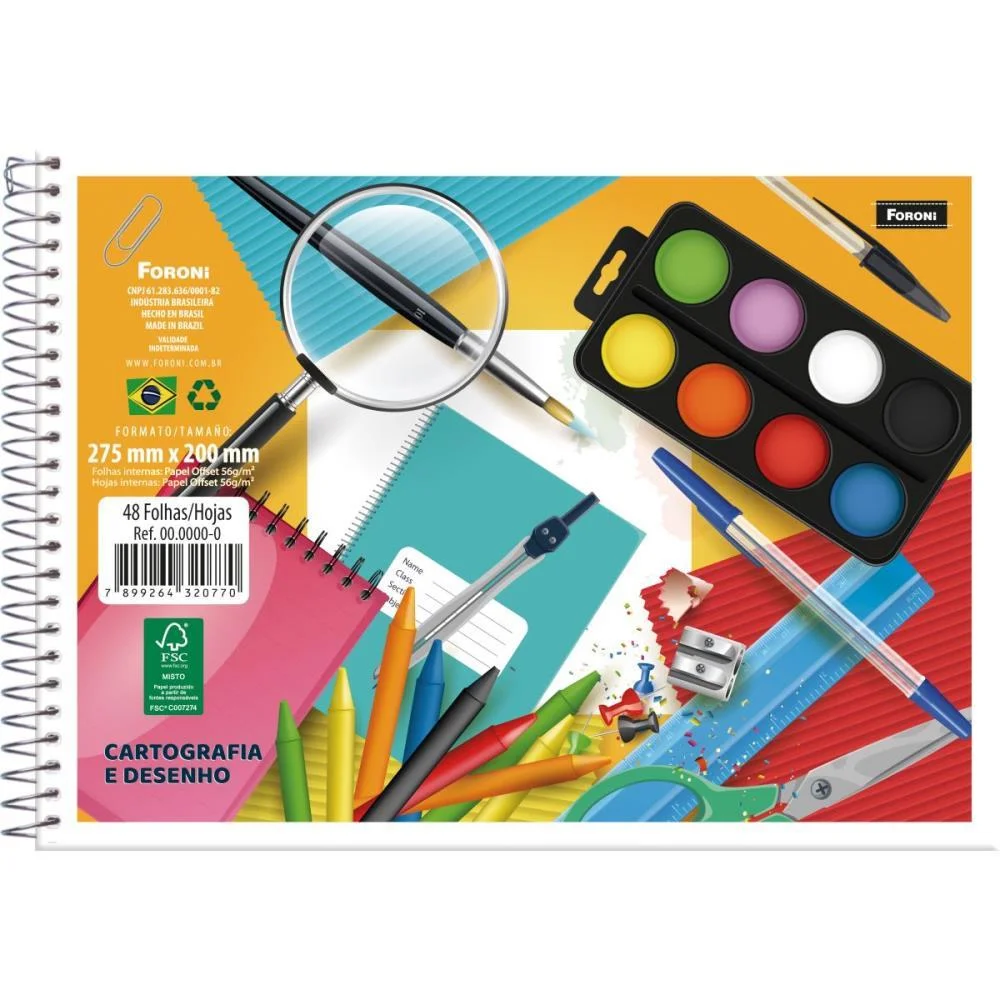 Caderno Desenho Universitario 96Fls. S/Seda Foroni (Pct.c/10)